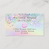 donut logo faux pastel glitter  visitenkarte (Rückseite)