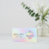 donut logo pastel colors background visitenkarte (Stehend Vorderseite)