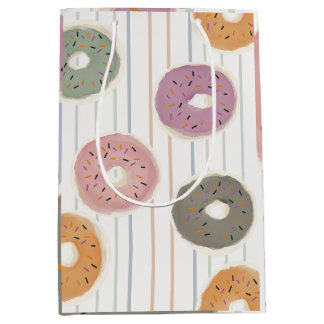 Donut Lover Muster - Pastellfarben, Sprinkles & St Mittlere Geschenktüte