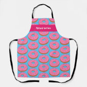 Donut Lover Pink Ring Graphic auf blau / Custom Schürze (Vorderseite)