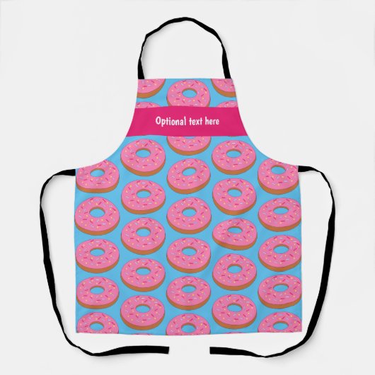 Donut Lover Pink Ring Graphic auf blau / Custom Schürze (Vorderseite)