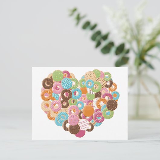Donut Lover Postkarte (Stehend Vorderseite)