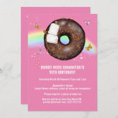 Donut magischer Regenbogen-Rosa Schmetterling in j Einladung (Vorne/Hinten)