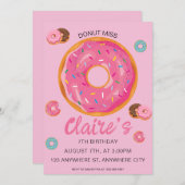 Donut Miss Birthday Party Einladung (Vorne/Hinten)