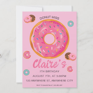 Donut Miss Birthday Party Einladung