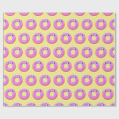 Donut mit Augen und Falten Zeichnend Muster Geschenkpapier (Flach)