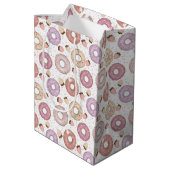 Donut mit Erdbeere Geburtstag Mittlere Geschenktüte (Rückseite Schrägansicht)
