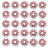 Donut mit rosa Zuckerguss und Sprinklen Aufkleber (Vorderseite)