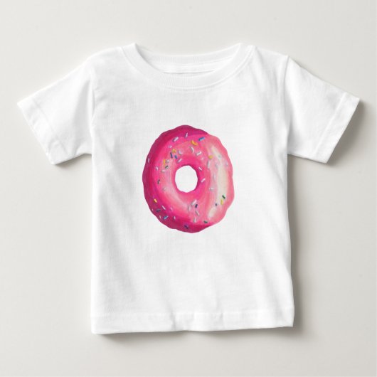 Donut mit rosa Zuckerguss und Sprinklen Baby T-shirt (Vorderseite)