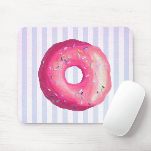 Donut mit rosa Zuckerguss und Sprinklen Mousepad (Mit Mouse)