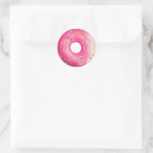 Donut mit rosa Zuckerguss und Sprinklen Runder Aufkleber (Tasche)