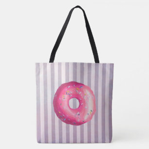 Donut mit rosa Zuckerguss und Sprinklen Tasche