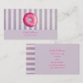 Donut mit rosa Zuckerguss und Sprinklen Visitenkarte (Vorne/Hinten)