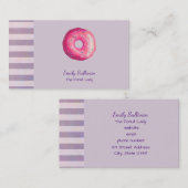 Donut mit rosa Zuckerguss und Sprinklen Visitenkarte (Vorne/Hinten)