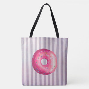 Donut mit rosa Zuckerguss und Streuseln Tasche