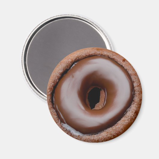 Donut mit Schokolade-Zuckerguss Magnet (Vorderseite/Rückseite)