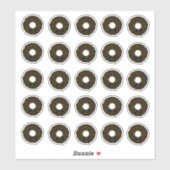 Donut mit Schokolade Zuckerguss und Sprinklen Aufkleber (Blatt)