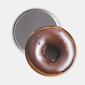 Donut mit Schokolade Zuckerguss und Weiße Sprinkle Magnet (Vorderseite/Rückseite)