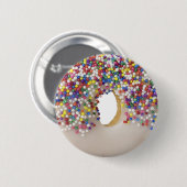Donut mit Sprinklen Button (Vorne & Hinten)