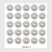 Donut mit Zuckerguss und Sprinklen Aufkleber (Blatt)