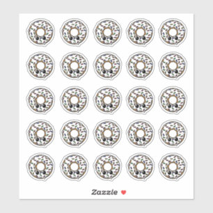 Donut mit Zuckerguss und Sprinklen Aufkleber