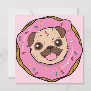 Donut Mops Holiday Card Feiertagskarte