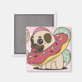 Donut Mops Magnet (Vorderseite/Rückseite)
