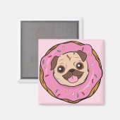 Donut Mops Magnet (Vorderseite/Rückseite)