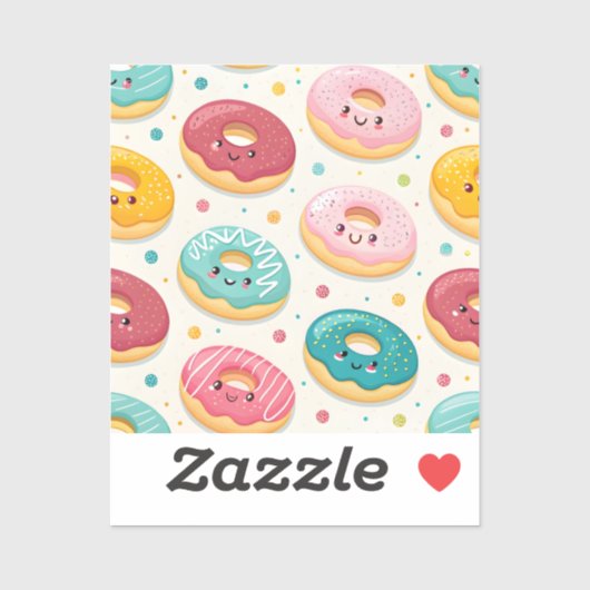 Donut-Muster Aufkleber (Blatt)
