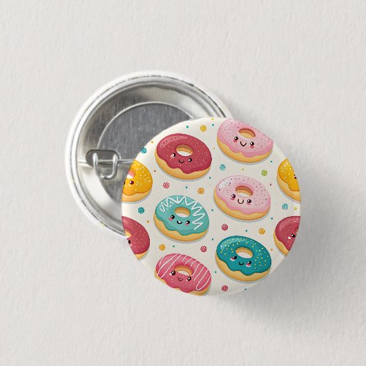 Donut-Muster Button (Vorne & Hinten)