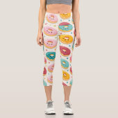 Donut-Muster Capri Leggings (Vorderseite)