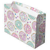 Donut-Muster Cute Farbige Große Geschenktüte (Rückseite Schrägansicht)