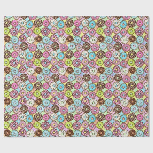 Donut-Muster Geschenkpapier (Flach)