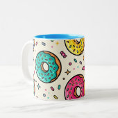 Donut-Muster-Kaffeetasse Zweifarbige Tasse (Vorderseite Links)