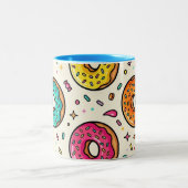 Donut-Muster-Kaffeetasse Zweifarbige Tasse (Mittel)