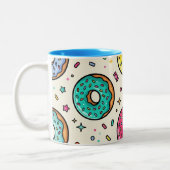 Donut-Muster-Kaffeetasse Zweifarbige Tasse (Links)