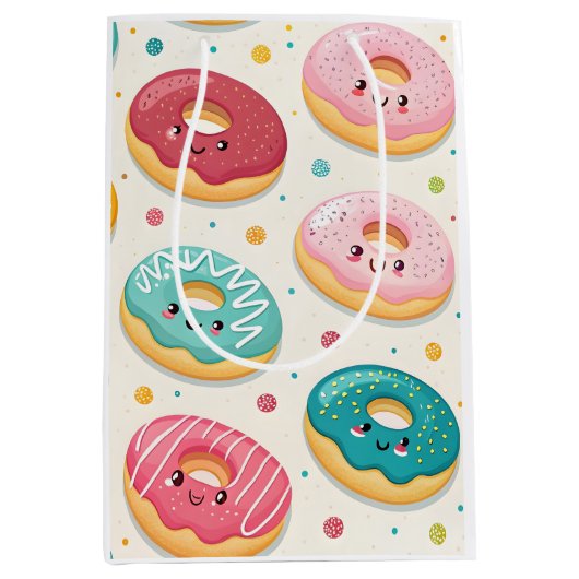Donut-Muster Mittlere Geschenktüte (Vorderseite)