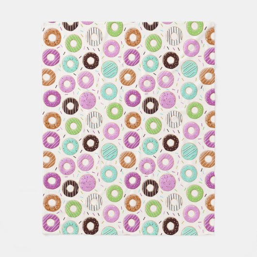 Donut-Muster-Plüschdecken Fleecedecke (Vorderseite)
