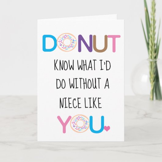 Donut Niece Valentinstag Karte (Vorderseite)