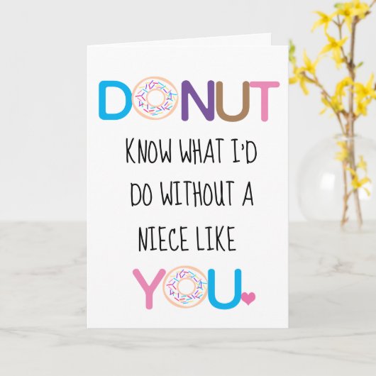 Donut Niece Valentinstag Karte (Gelbe Blume)