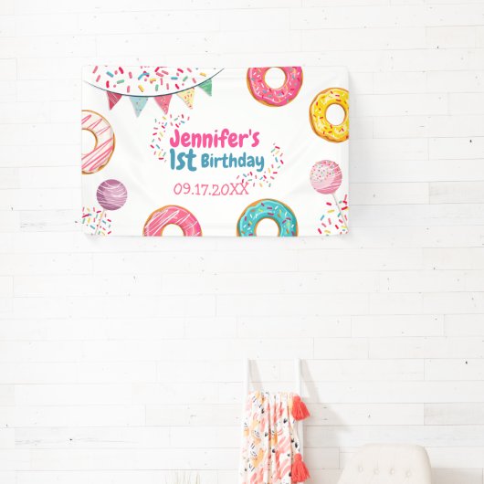 Donut Niedliche Geburtstag Begrüßungsbanner Banner (InSitu)