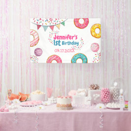 Donut Niedliche Geburtstag Begrüßungsbanner Banner