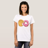Donut-Paar-Biss-Design T-Shirt (Vorne ganz)