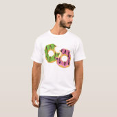 Donut-Paar-Biss-Design T-Shirt (Vorne ganz)