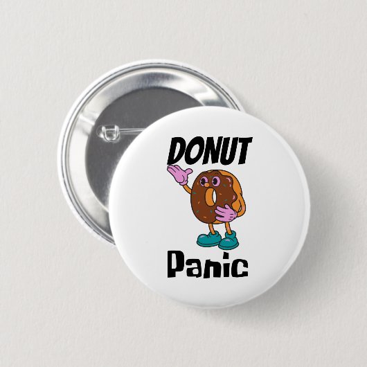 Donut Panic Funny Button (Vorne & Hinten)