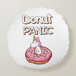 Donut Panic Unicorn Rundkissen Rundes Kissen