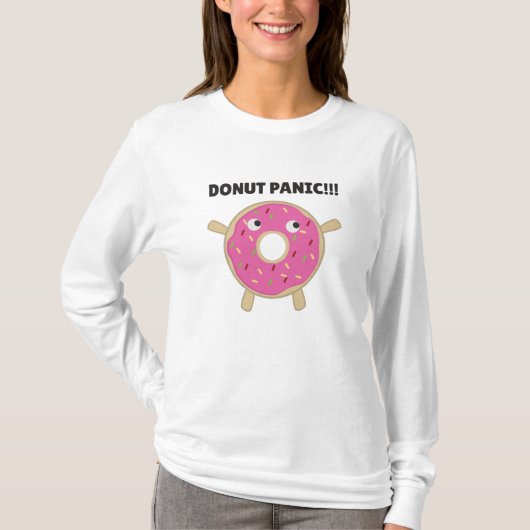 Donut Panik - Funny Puff mit Donuts T-Shirt (Vorderseite)