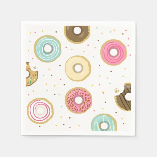 Donut Paper Napkin Pink Doughnut süße Geburtstag Serviette (Vorderseite)