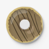 Donut Paper Tellers Brown Chocolate Doughnut Party Pappteller (Vorderseite)