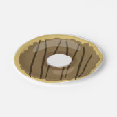 Donut Paper Tellers Brown Chocolate Doughnut Party Pappteller (Schrägansicht)